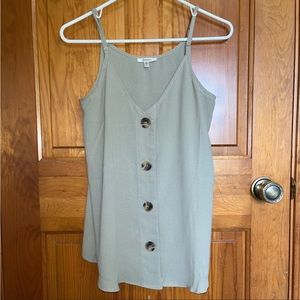 JODIFL green V-neck button up tank top size small.